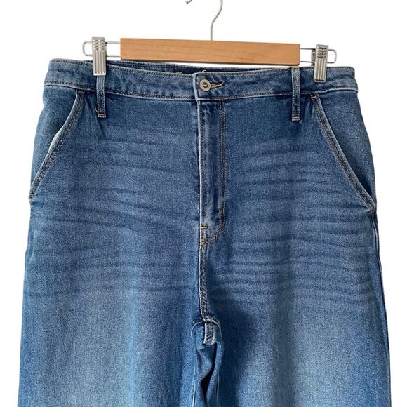 Abercrombie & Fitch Ultra High Rise Dad Jeans Flannel Trim size 31 - Picture 2 of 8